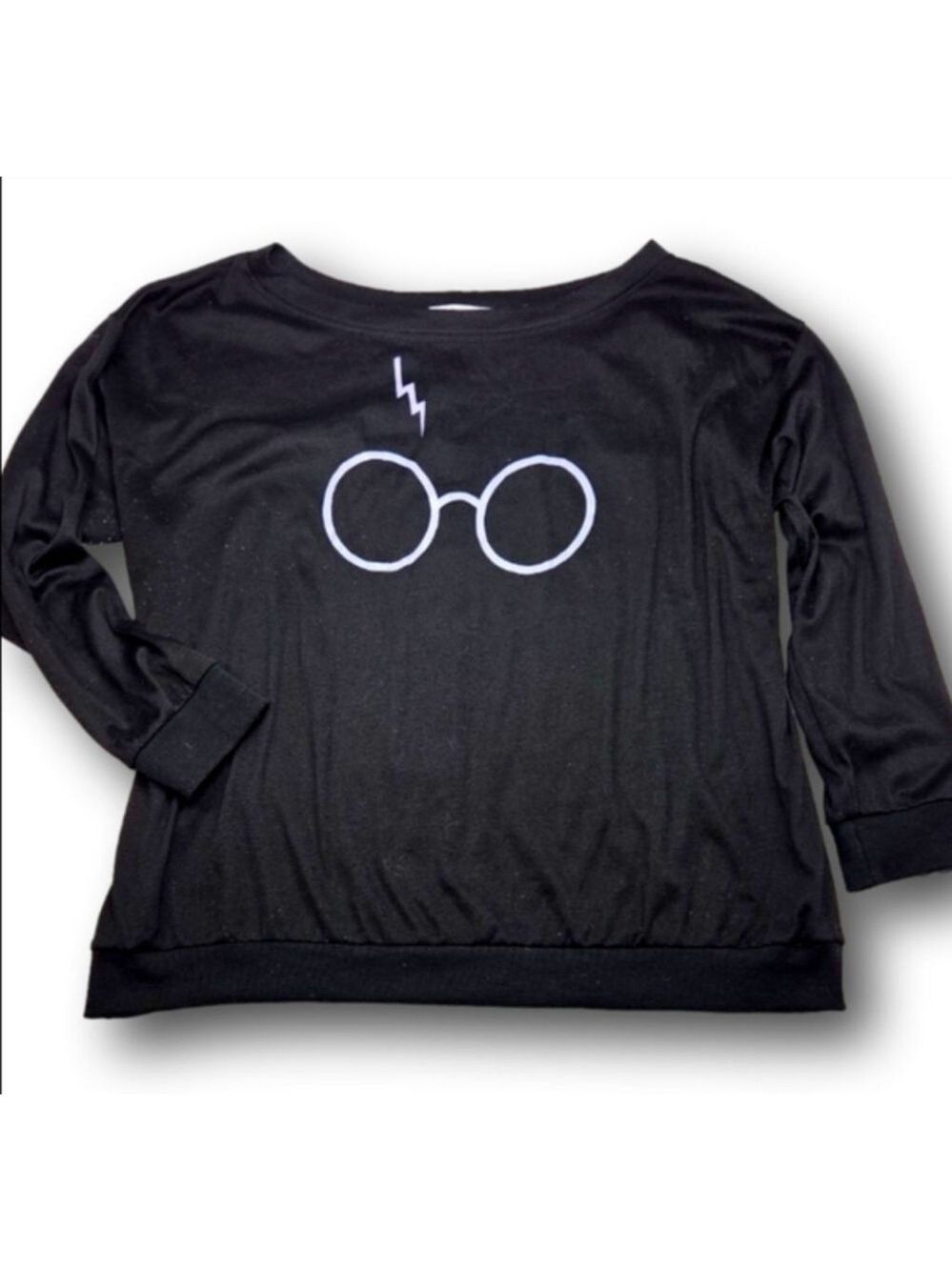 Women's Aibrou Black Long Sleeve Harry Potter Graphic Tee